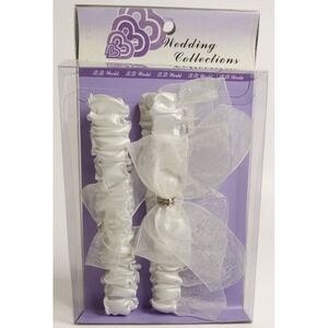 Vintage Wedding Bridal White Double Lace Garters B.B. World- New In Box